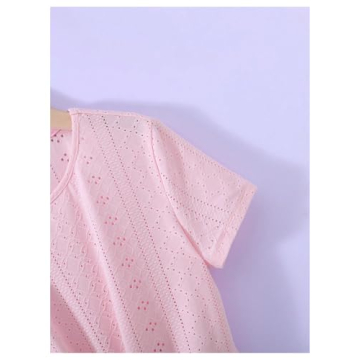 Trendy Girls Pink Crew Neck Knot Tee Shirt for Ages 10