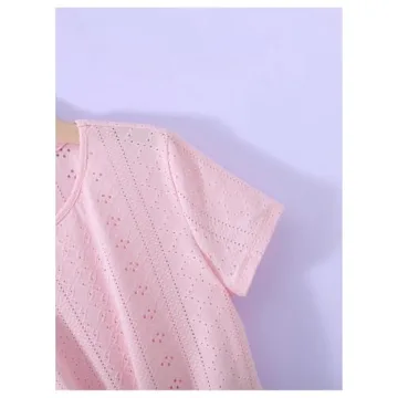 Trendy Girls Pink Crew Neck Knot Tee Shirt for Ages 10