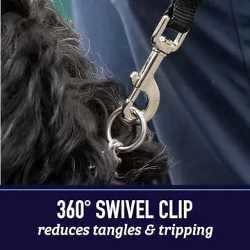 Leash Boss 15 Foot Dog Leash with Padded Handle - Long Leash for Hiking, Camping, Exploring, or Walking (15 Ft, Black/Red/Grey)