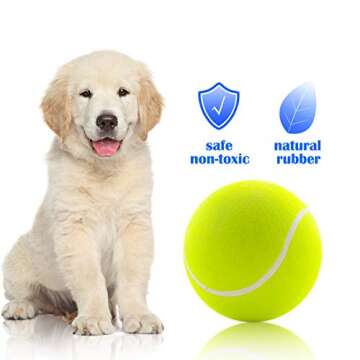 Large Dog Tennis Ball,9.5" Giant Doy Sport Ball Toy,Pet Birthday Gifts Interactive Dog Toys for Small Medium Large Dog
