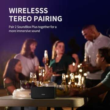 DOSS SoundBox Plus Portable Bluetooth Speaker with HD Sound and Deep Bass, Wireless Stereo Pairing, Built-in Mic, 20H Playtime, for Home, Outdoor, Travel - Pink