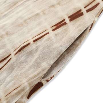 HUSKARY Women's Summer Maxi Dress Casual Loose Pockets Long Dress Short Sleeve Split Brown