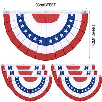 Vibrant 6 Pcs 4th of July Bunting for Festive Outdoor Decor