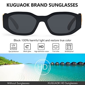 Stylish KUGUAOK Irregular Rectangle Sunglasses for Women