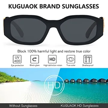 Stylish KUGUAOK Irregular Rectangle Sunglasses for Women