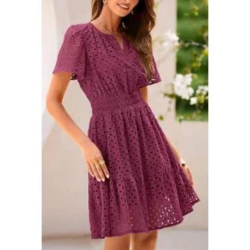PRETTYGARDEN Women’s Elegant Summer Short Dress V Neck