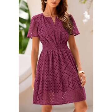 PRETTYGARDEN Women’s Elegant Summer Short Dress V Neck