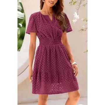 PRETTYGARDEN Women’s Elegant Summer Short Dress V Neck