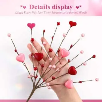 Alupssuc 8 PCS Valentine's Day Berry Flower Stems for Decor