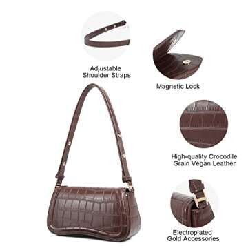 CLUCI Small Shoulder Bags,Purses for Women Vegan Leather Crossbody Handbag Clutch Hobo Purse