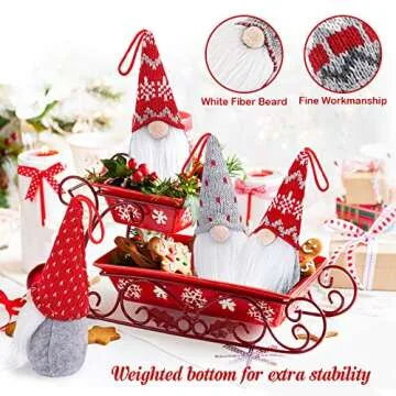 D-FantiX Gnome Christmas Ornaments Set for Festive Cheer