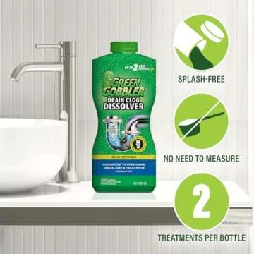 Green Gobbler Hair Drain Clog Remover & Cleaner, 2 Pack