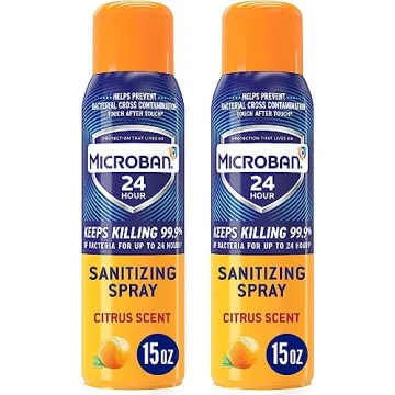 MICROBAN Disinfectant Spray – 24 Hour Citrus Antibacterial Spray (2 Count)