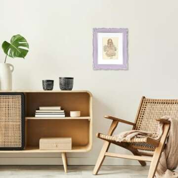 Vintage Purple Picture Frame 8x10 with Mat – Elegant