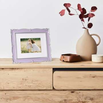 Vintage Purple Picture Frame 8x10 with Mat – Elegant