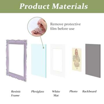 Vintage Purple Picture Frame 8x10 with Mat – Elegant