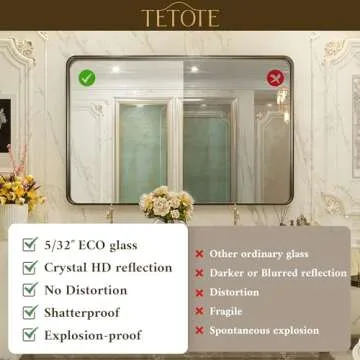 TETOTE Gold Bathroom Mirror with Modern Design for Any Space