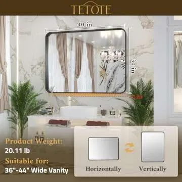 TETOTE Gold Bathroom Mirror with Modern Design for Any Space