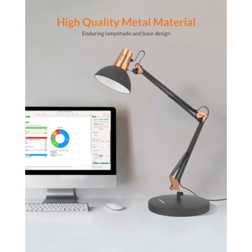 Stylish LEPOWER Metal Desk Lamp - Adjustable & Versatile