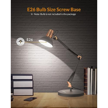 Stylish LEPOWER Metal Desk Lamp - Adjustable & Versatile