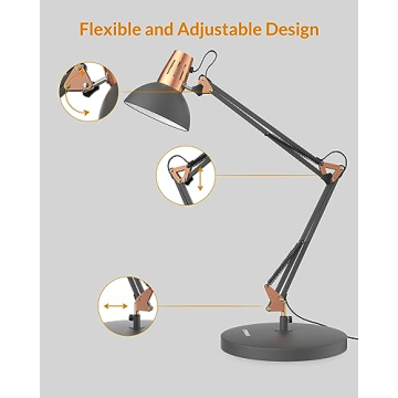 Stylish LEPOWER Metal Desk Lamp - Adjustable & Versatile