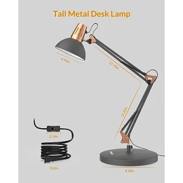 Stylish LEPOWER Metal Desk Lamp - Adjustable & Versatile