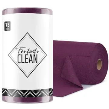 Fantasticlean Microfiber Cleaning Cloth Roll -75 Pack, Tear Away Microfiber Towels, 12" x 12", Reusa...