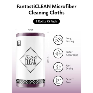 Fantasticlean Microfiber Cleaning Cloth Roll - 75 Pack