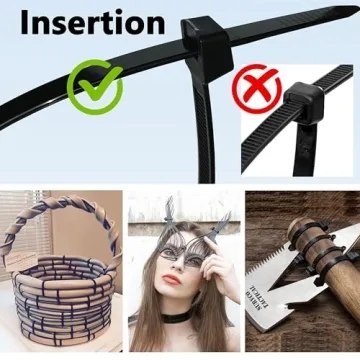 Mini 4 Inch Black Zip Ties 1000 Pack for All Uses