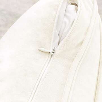 Woaboy Pack of 2 Striped Velvet Throw Pillow Covers Modern Decorative Couch Throws Square Soft Cozy Pillowcases for Winter Bed Sofa Cushion Living Room 20x20 Inch Cream