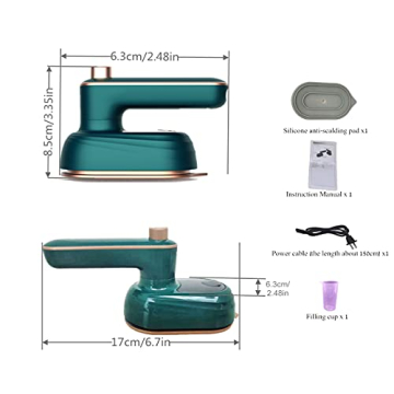 Portable Mini Steam Iron Rotatable Foldable Travel Steamer