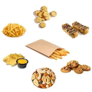 100-Pack Kraft Paper Bags for Treats and Gifts