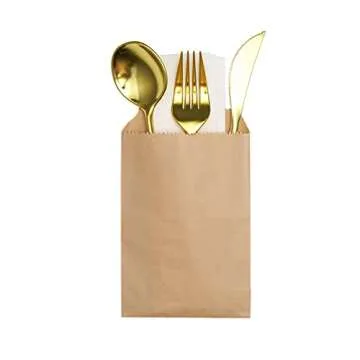 100-Pack Kraft Paper Bags for Treats and Gifts