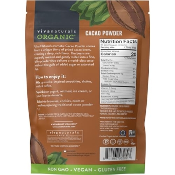 Organic Cacao Powder - 8 oz Unsweetened Chocolate Flavor