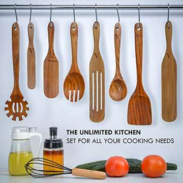 Afwan 9 Pcs Cooking Utensils Set for Nonstick Cookware
