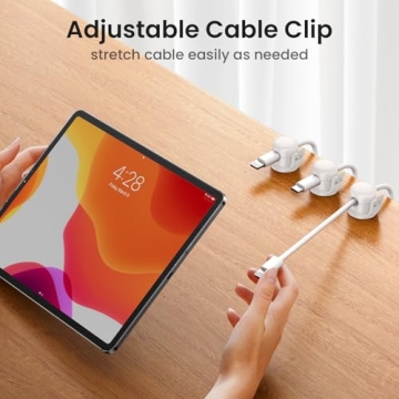 LOTUNY Adjustable Cable Clips - 8 Pack Organizers