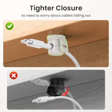 LOTUNY Adjustable Cable Clips - 8 Pack Organizers