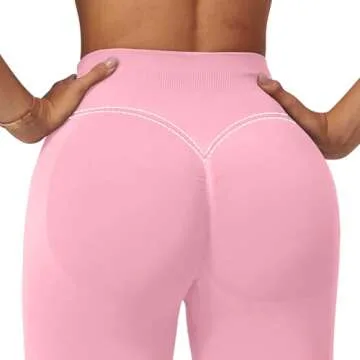 Scrunch Butt Lifting Leggings for Women Tummy Control Seamless Yoga Pants Compression Gym Workout Impact Leggings Pink XL