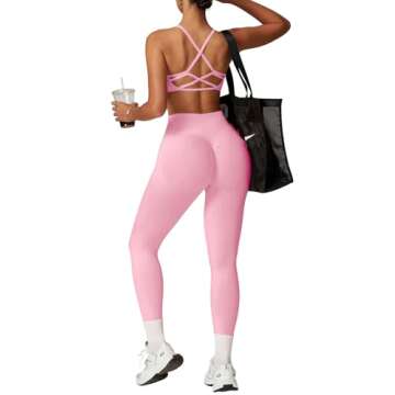 Scrunch Butt Lifting Leggings for Women Tummy Control Seamless Yoga Pants Compression Gym Workout Impact Leggings Pink XL