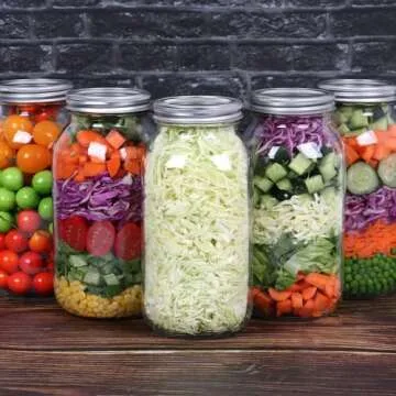 Mcupper 64 oz Wide Mouth Mason Jars for Canning & Storage