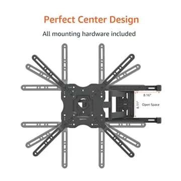 Amazon Basics Full Motion TV Wall Mount with Horizontal Post Installation Leveling for 32-Inch to 86-Inch TVs, Black