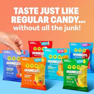 Shameless Snacks Candy Carnival - Healthy Low Sugar Snacks with Pineapple, Mango, Orange, Strawberry...
