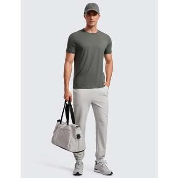CRZ YOGA Men's Quick Dry Workout T-Shirt in Grey Sage