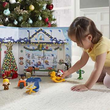 Fisher-Price Little People Advent Calendar, Christmas playset, 24 Toys for Pretend Play, Gift for To...