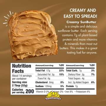 Sunbutter Creamy Sunflower Spread: Nut-Free Delight