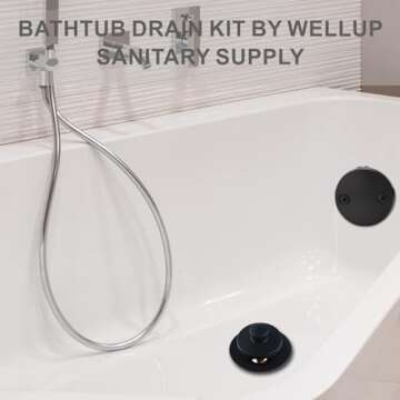 Wellup Black Bathtub Drain Conversion Kit for Easy Use