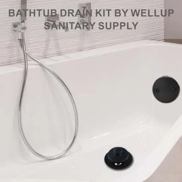 Wellup Black Bathtub Drain Conversion Kit for Easy Use