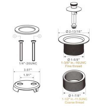 Wellup Black Bathtub Drain Conversion Kit for Easy Use