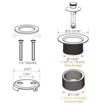 Wellup Black Bathtub Drain Conversion Kit for Easy Use