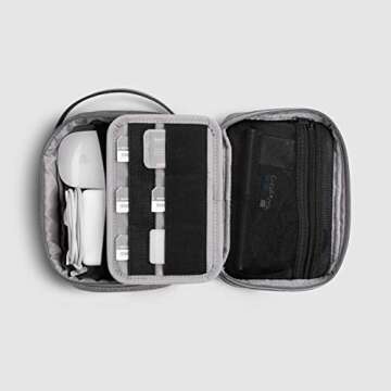 UPPERCASE Organizer 7.5 Portable Electronic Accessories Travel Pouch with Leather Handle Compatible with Laptop Accessories, Chargers, Tech Gears, Gadgets, Cables, Cords, Power Bank (New Black Label)